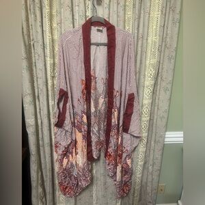 3/$30 SOMA Cherrywood Nomadic Challis Boho Beachy Wrap Kimono Top One Size